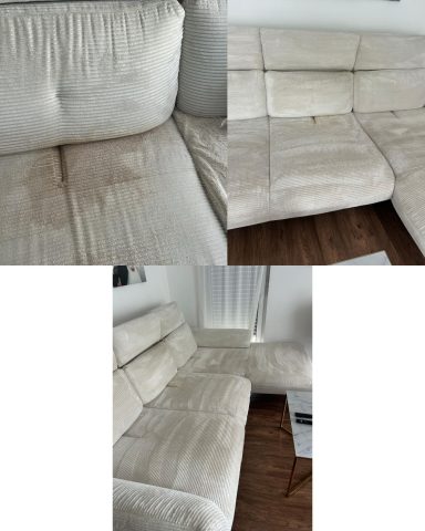 Ecksofa Polsterreinigung – Vorher & Nachher Ecksofa Reinigung Vorher Nachher Polsterreinigung Couch sauber